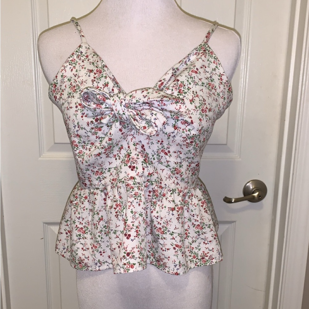 Floral cropped peplum top